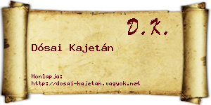 Dósai Kajetán névjegykártya